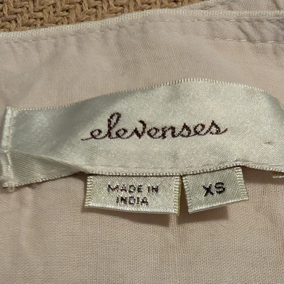 Anthropologie Elevenses Neutral Striped Square Neckline Cut Out Romper - Picture 6 of 16